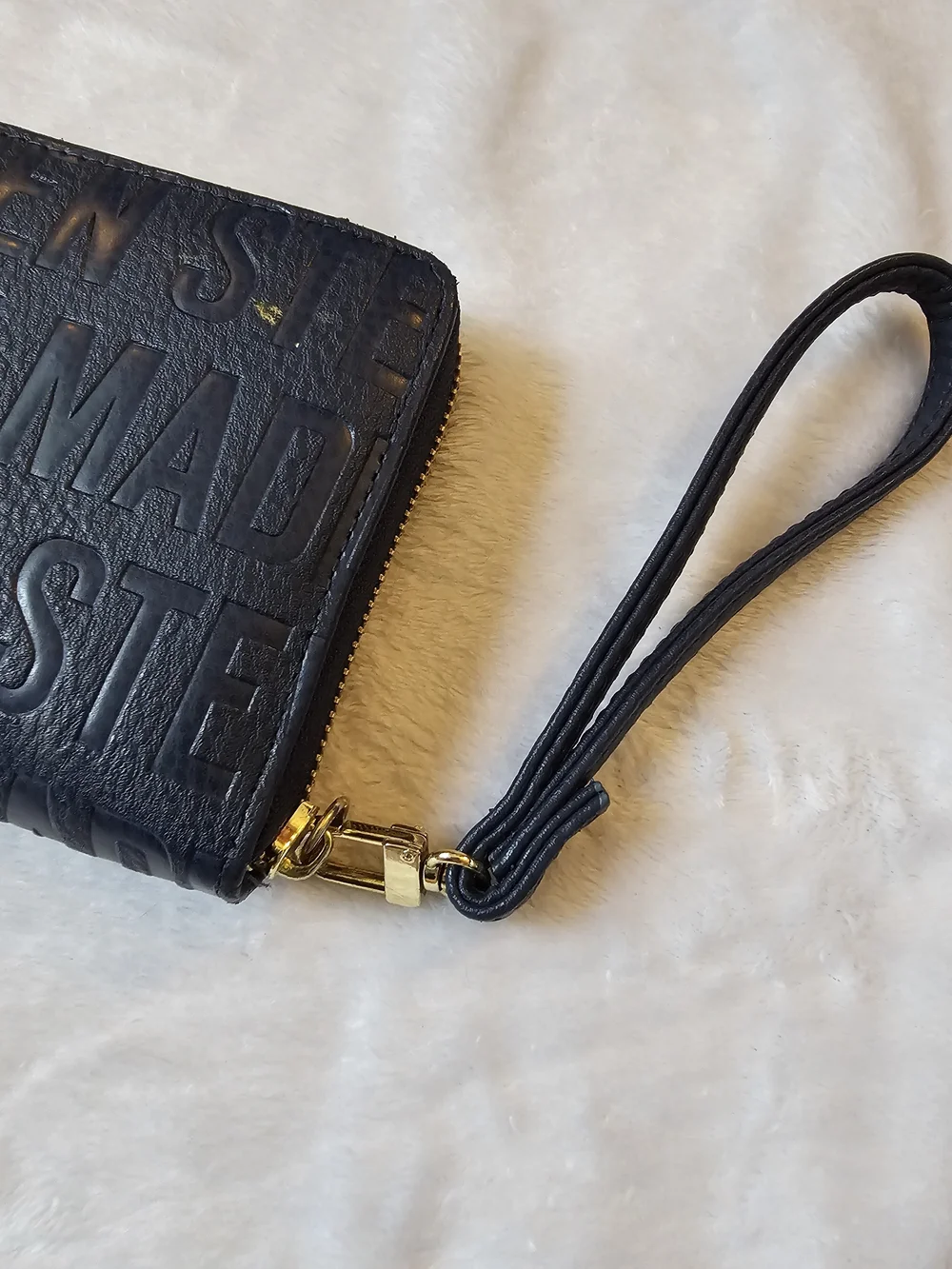 Steve Madden Navy Embossed Wristlet Wallet